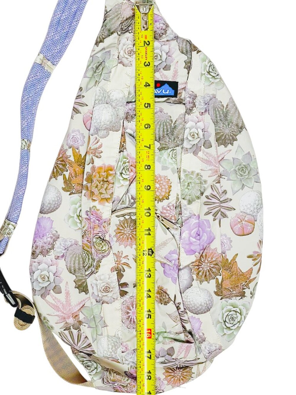 KAVU Rope Sack Succulents Sling Bag Floral Cactus Crossbody Backpack NWT - Picture 7 of 12